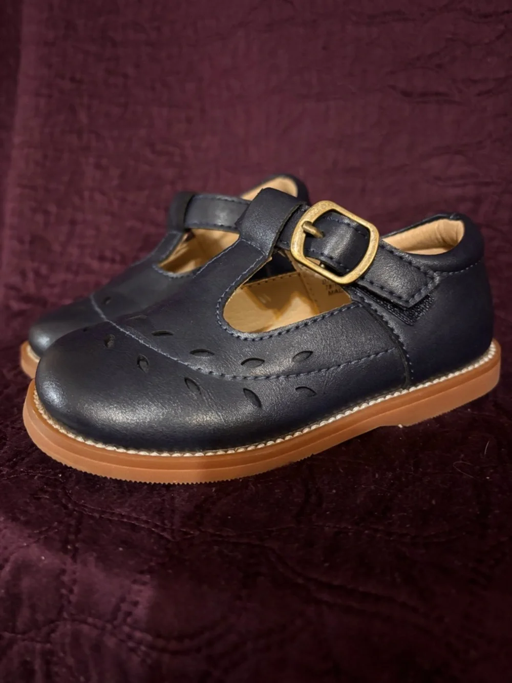 Kids Navy T-Strap Mary Jane Shoes - Picture 4 of 7